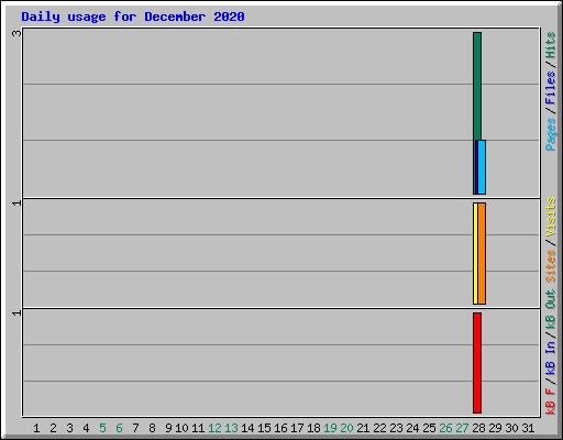 Daily usage for December 2020