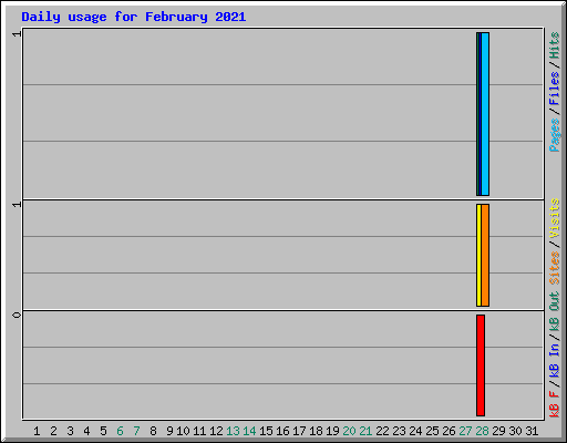 Daily usage for February 2021