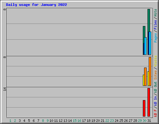 Daily usage for January 2022