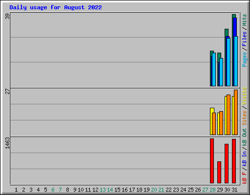 Daily usage for August 2022