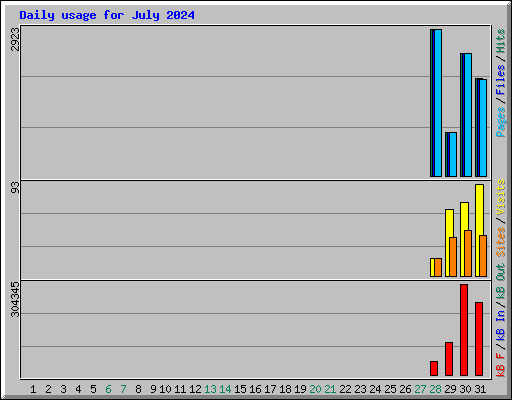 Daily usage for July 2024