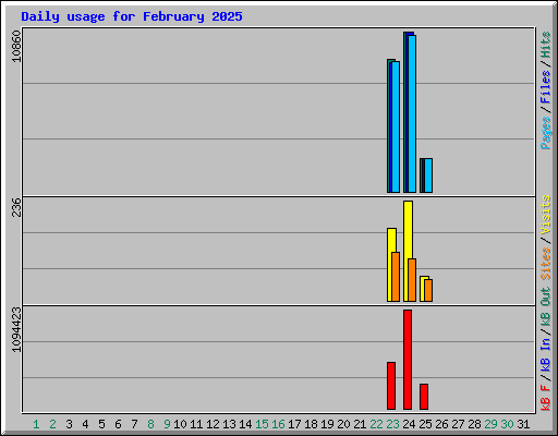 Daily usage for February 2025