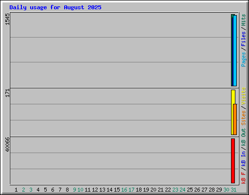 Daily usage for August 2025