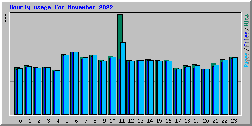 Hourly usage for November 2022